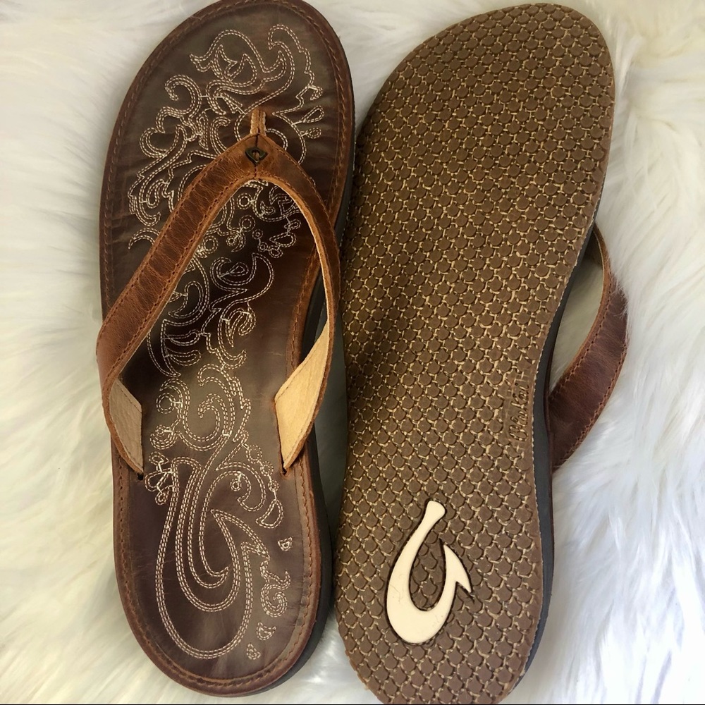 OluKai Paniolo Women's Beach Sandals, Size 10